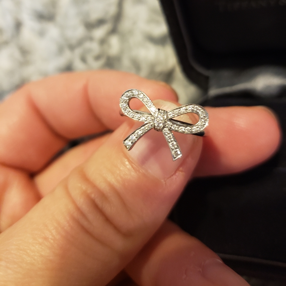 Platinum and Diamond Tiffany's bow ring